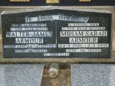 Armour, Walter James and Miriam Sarah
