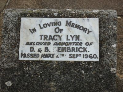 Bembrick, Tracey Lyn (daugher of Brian and D Bembrick)
