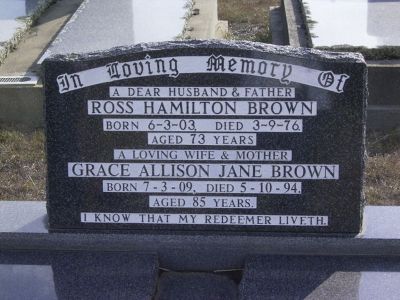 Brown, Ross Hamilton and Grace Allison Jane
