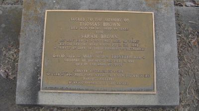 Brown, Tom and Sarah plaque - Dalton Uniting Church Cemetery
