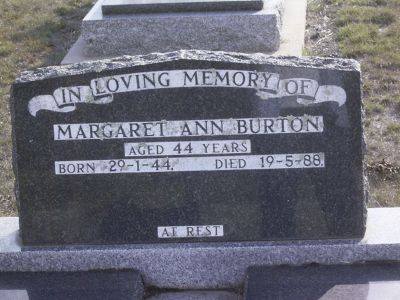 Burton, Margaret Ann (wife of James William Burton)
