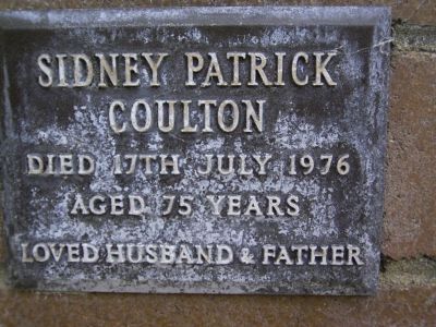 Sidney Patrick COULTON
Keywords: COULTON