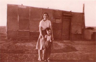 Florence Morrison and son Clarence William Morrison at Kalgoolie in early 19300s
