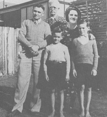 George and Ada Lumb (nee Dunn), and sons (Raymond and George) with Walter Dunn at back
