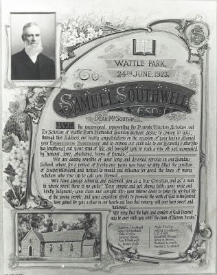 Illuminated address presented to Samuel Southwell June 1923 - & 1
