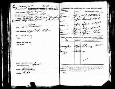 Lady Nugent Passenger List (Mary Ann Cooke)
Mary Ann Cooke New South Wales Australia Assisted Immigrant Passenger 81054398
