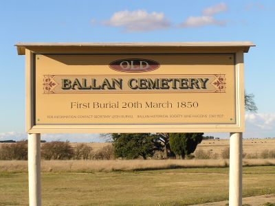 Old Ballan Cemetery Sign
