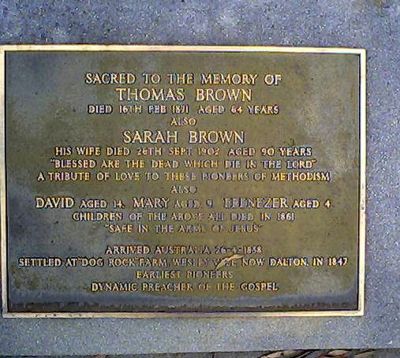 Old Tom Brown plaque
