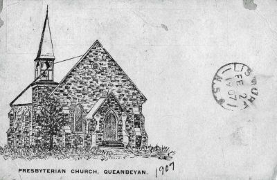 Presbyterian Church Queanbeyan 1907 bw

