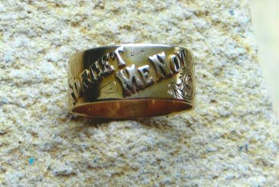 Ring given to Marion Russell (nee Newbery) with initials of Frederick William Newbery
