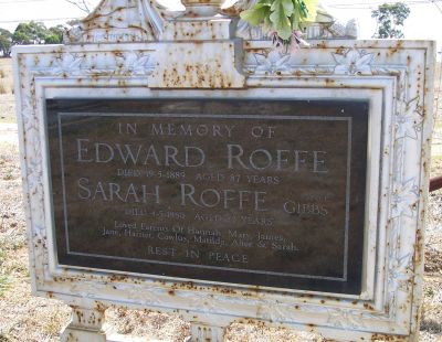 Roffe, Edward and Sara plaque
