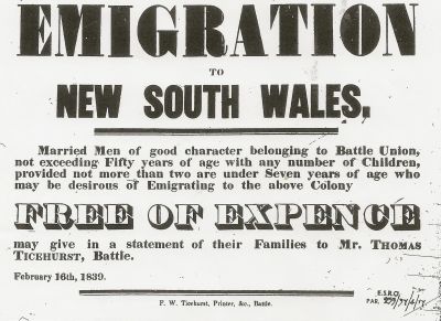 Salehurst Emigration Poster 1839
