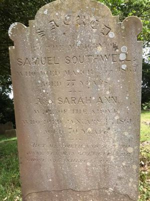 Samuel and Sarah Ann Southwell grave at St Mary the Virgin, Salehurst
