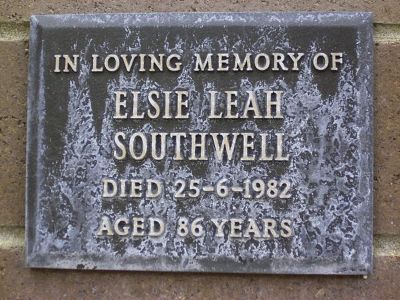 Southwell, Elsie Leah (wife of Frederick Silas)
