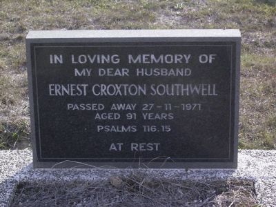 Ernest Croxton SOUTHWELL
Keywords: SOUTHWELL