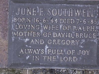 Southwell, June E (wife of Ralph Lindsay Southwell)
