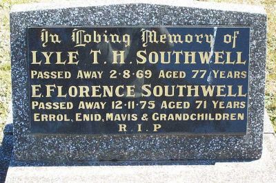 Southwell, Lyle T H and Elizabeth Florence - Mendooran
