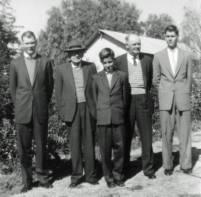 Starr men c1958 - John, Samuel, Richard, Wilbur and Keith
