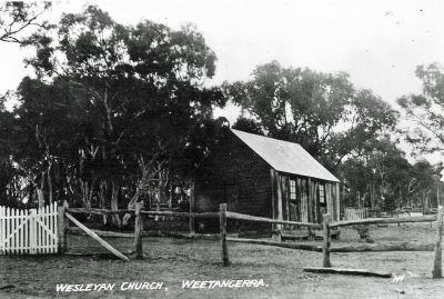 Weetangerra Wesleyan Church 1873 - 1955 bw
